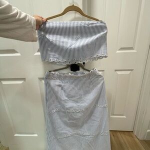 Striped Blue and White Skirt